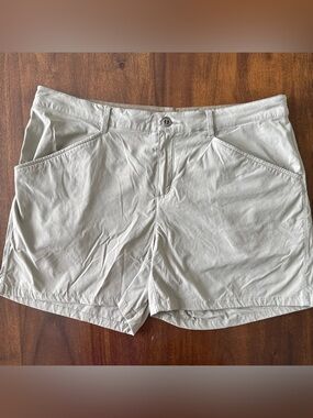 Patagonia Women's Quandary Shorts Tan Hiking Outdoor Sz 14 Gorpcore Active